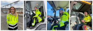 Fire av HIMs lærlinger: Mina, Tor Kristian, Linnea og Leif Andreas avbildet på jobb.