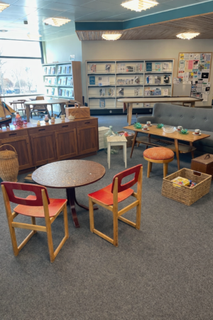 Affi på biblioteket